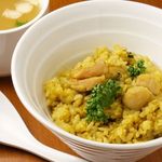 Riz gout curry saute a la poele　Dry curry with chicken soup