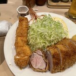 すぎ田 - とんかつヒレと海老フライ