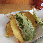 伯蕎庵 しばた - 野菜天婦羅２５０円(H27.4)