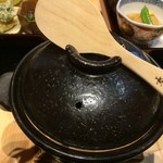 和食 温故知新 - 普通は白米です。2つ来たので1つ3人前ぽ。