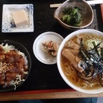 たぬき庵 - ミニソースかつ丼+中華そば