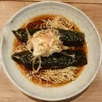 手打そば風來蕎 - なすが丸ごとドーン！お蕎麦めっちゃ美味しかった！