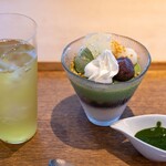 茶洒 金田中 - 2026.7 抹茶パフェ 抹茶ソース掛け（1,980円）