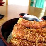 塩別つるつる温泉 - エビフライ丼（横）