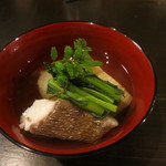 土家 - 27年4月　蕎麦がき、筍と鯛の椀　小松菜、菜の花