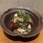 真蛸と香味野菜のワサビ和え
