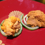 味あら井 - 臼杵のウニと藍島ウニの食べ比べ