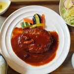 ときわや食堂 - 料理写真:ハンバーグデミグラスソース定食