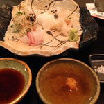 ちそう そったくいと - お刺身は塩、醤油、ぽん酢…で楽しめます♪