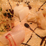 ちそう そったくいと - ひらめ、イカ、みる貝