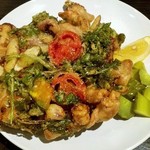 BARU 竹末 - 豚大腸とパクチーのかき揚げ。（680円）