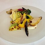 Le Télescope - 蝦夷鮑のエスカロップとフェンネル風味の冷製オランデーズ  軽井沢信州野菜のヴァリエ