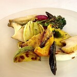 Le Télescope - 蝦夷鮑のエスカロップとフェンネル風味の冷製オランデーズ  軽井沢信州野菜のヴァリエ