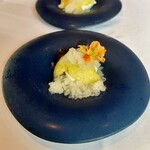Le Télescope - 茨城産メロンのエクラゼと杏仁のジュレ シャルドネとグラニテ