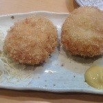 焼酎と手しごと料理の店　まさや - 150319新潟　まさや　一押しメンチ、コロッケ、ポテサラ