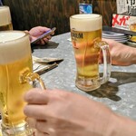 奈良駅前応援団 大分からあげと鉄板焼 勝男 - プレモルで乾杯♪