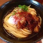 讃歌うどん はんげしょう - 牛筋温玉ぶっかけ(冷)