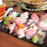 小野の離れ - 刺身七点盛り・・・七点！？