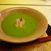 祇園 末友 - 擂った空豆の蒸し物