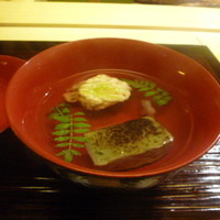 祇園 末友 - 蛤の天ぷらと麩のお澄まし