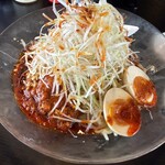 幸楽苑 - 料理写真:冷やし麻辣担々麺大盛5辛。追加トッピングは味玉、千切りねぎ、辛子にんにく 1310円
