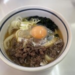 手打うどん 小俣 - 肉月見 中 550円