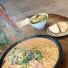 元祖パスタ食堂 - 濃厚トマトクリームソース　ベーコンとほうれん草　大盛り