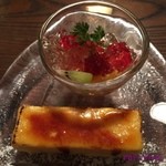 つろぎ - カタラーナとフルーツのコンポートワインゼリー