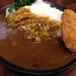 ラーメン神山 - H.27.4.8.夜 家系カレー 380円 + TP白身魚フライ 250円