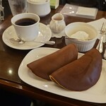 文明堂茶館 ル・カフェ - マイルドコーヒー + パステル2枚