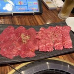 一頭買燒肉 玄 淺草本店 - 左→牛タン　右→松坂牛