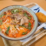 釜八うどん - 豆乳うどん(辛め)