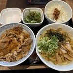 吉野家 - 料理写真:牛丼油そばねぎラー油セット1288円
ねぎ玉子162円