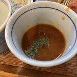 手打ち蕎麦 雷鳥 - トマトのお汁
