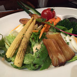 Wain Shokudou Gurittsu - 野菜モリモリだけど、ディップするソース？が美味しくてパクパク食べちゃえる！