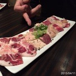 町屋やきにく密陽家 - ホルモン盛合せ2人前2015.4.11(土)20時半　お誕生日おめでとうございます。