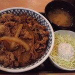 Yoshinoya - 牛丼（特盛）、みそ汁、ポテトサラダ