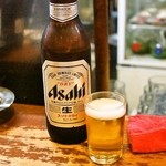 立飲み たきおか - 2015.4 ビール大瓶（410円）