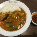 CoCo壱番屋 - 料理写真:チキンと夏野菜カレー1080・200g-60・4辛100・痺辛旨椒(3痺)150=1270