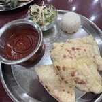 和印道 木場 - ✅チーズナンランチセット¥1.100❣️
　※カレーはキーマカレーをセレクト
　※辛さは『辛口』をセレクト
　※ドリンク付きでラッシーをセレクト
　※ミニライス・サラダ付き
　※ナンとご飯はお代わり無料