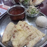 和印道 木場 - ✅チーズナンランチセット¥1.100❣️
　※カレーはキーマカレーをセレクト
　※辛さは『辛口』をセレクト
　※ドリンク付きでラッシーをセレクト
　※ミニライス・サラダ付き
　※ナンとご飯はお代わり無料