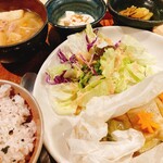 瓦そば すずめ - サワラの山芋蒸し定食