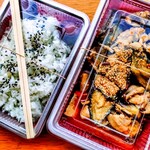ドライブイン笠松 - 豚肉とナスとキノコ炒め(味噌味)定食 テイクアウト