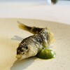 Q.E.D.CLUB - ①【アミューズ：玉蜀黍、鮎】
                  ★ 千葉産（だったか？）稚鮎のフリット、ジェノベーゼソース