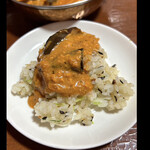 DURGA - ベーガンキーマカレー　ジーラバターガーリックライス　　byまみこまみこ