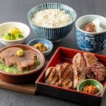 炭焼牛たん東山 雅 - 牛たんと熟成味噌牛たんとゆで牛たんの定食