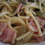 パスタバ - 高菜とベーコンの和風スパゲッティ