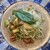 ピアチェーレ - 料理写真:冷製パスタの麺は、とてもコシがあり美味い、
          濃い目のバジルソースと粉チーズと馴染みます
          しっかり小エビが入っていて満足度高し！