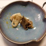 小柳寿司 - 鮃の肝、胃袋　柚子塩で　お酒が進めます