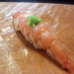 小柳寿司 - 車海老のハーフボイル　海老の甘みが広がります